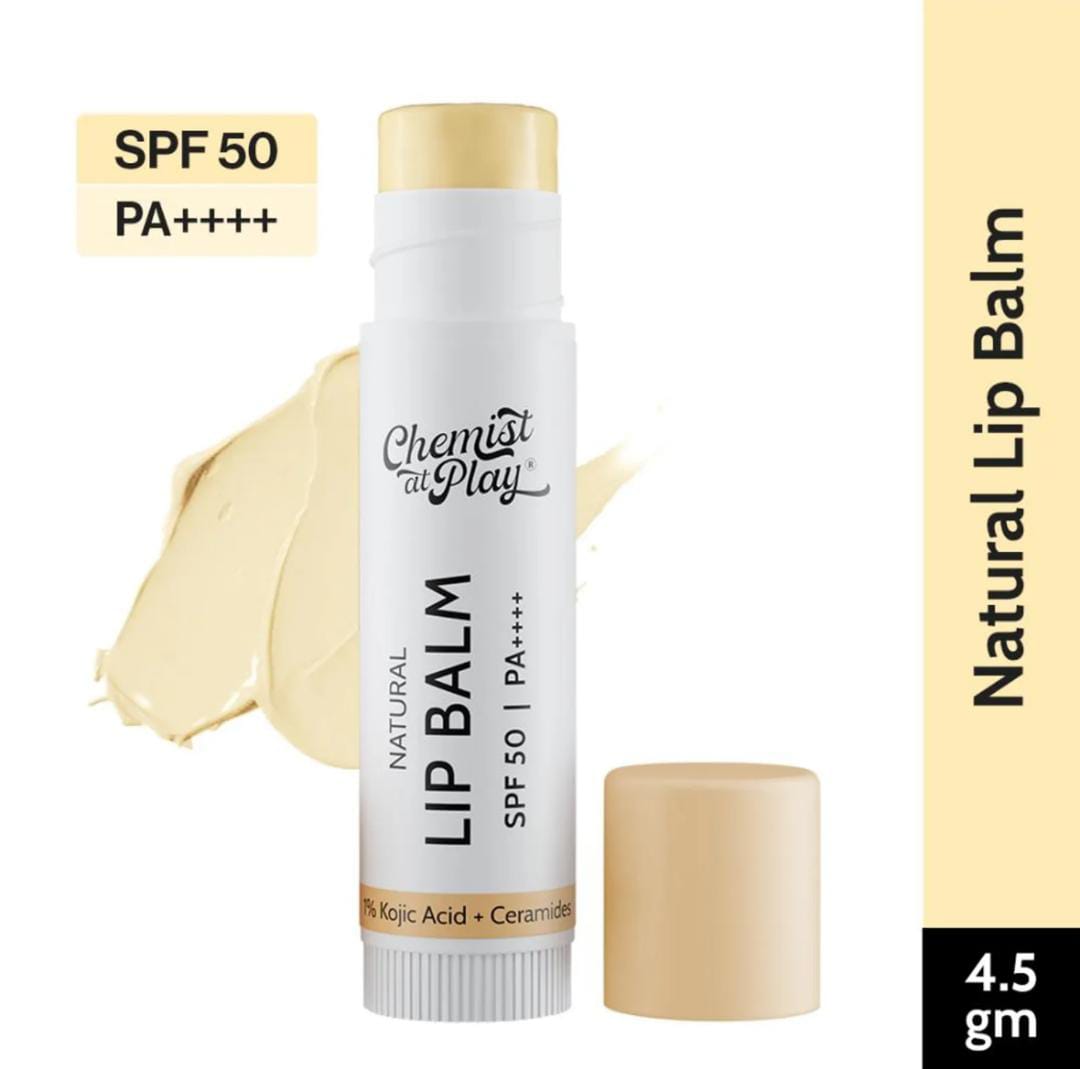 Chemist at Play. Natural Lip Balm SPF 50 Brightens & Repairs Chapped Lips 24HR Moisture | 4.5g