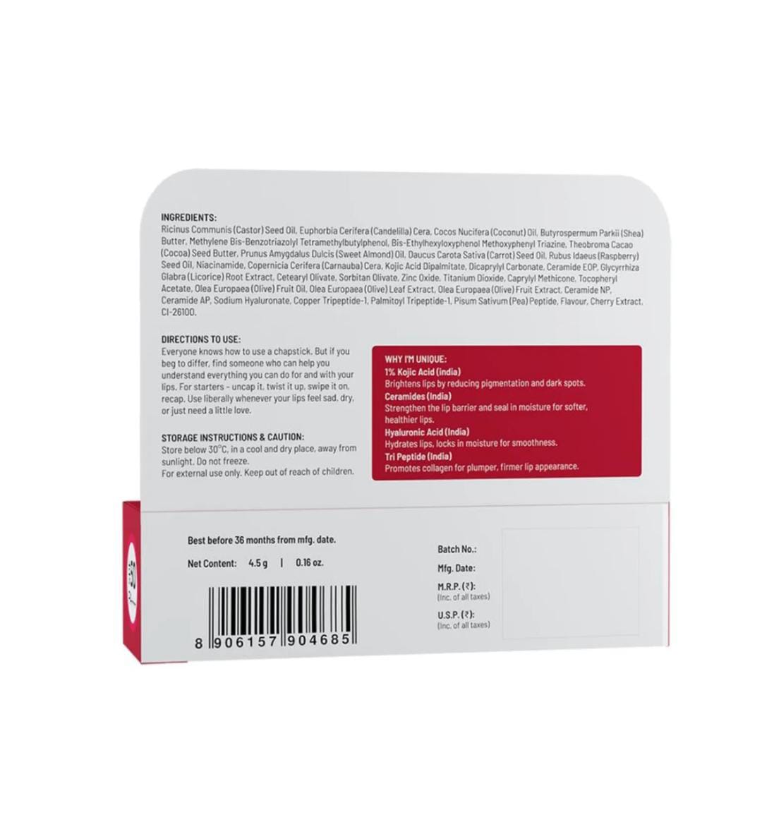 Chemist at Play. Natural Lip Balm SPF 50 Brightens & Repairs Chapped Lips 24HR Moisture | 4.5g