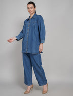 Denim cord set Oversized button down shirt