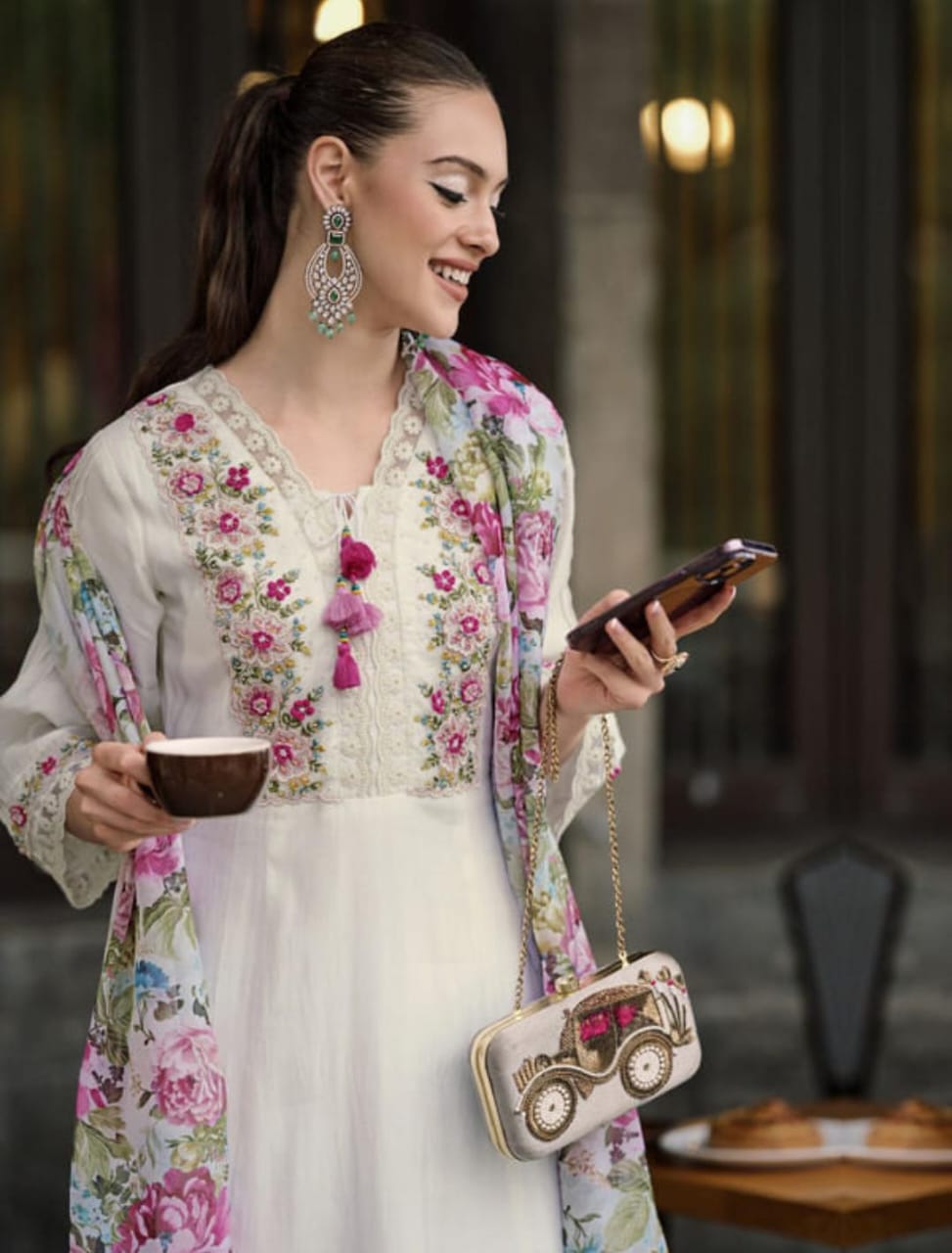 Silk Blend Kurta Pant Dupatta Set