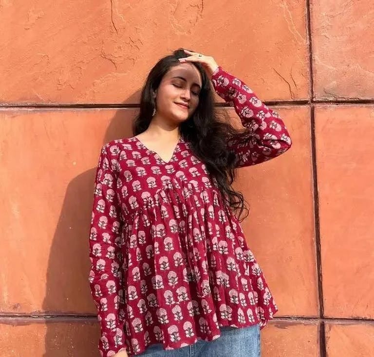 Rayon Printed Short Kurti