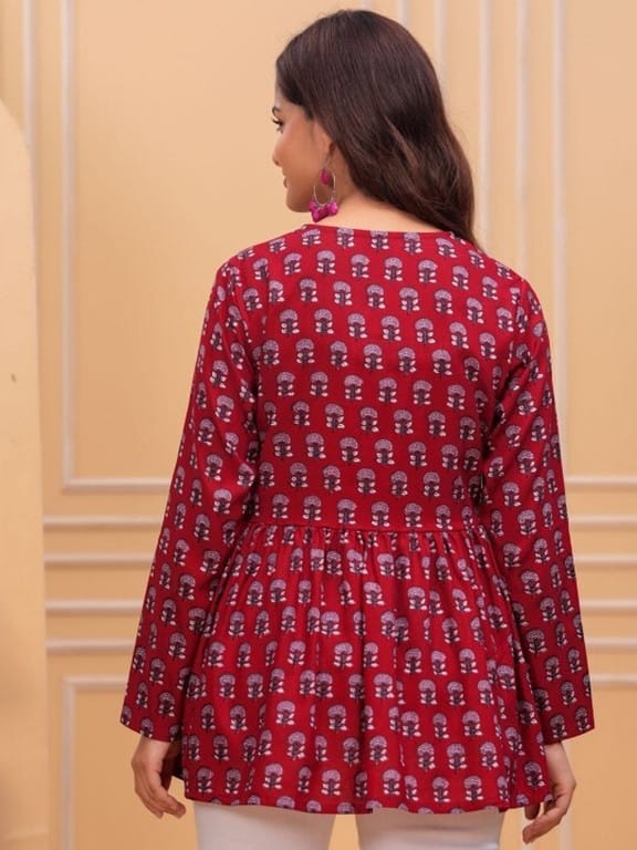 Rayon Printed Short Kurti