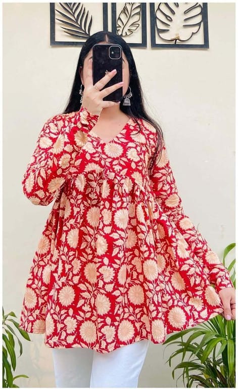 Cotton Printed Short Kurti