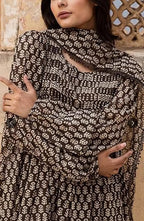 Motifs Printed A-Line Kurta with Palazzo & Dupatta