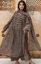 Motifs Printed A-Line Kurta with Palazzo & Dupatta