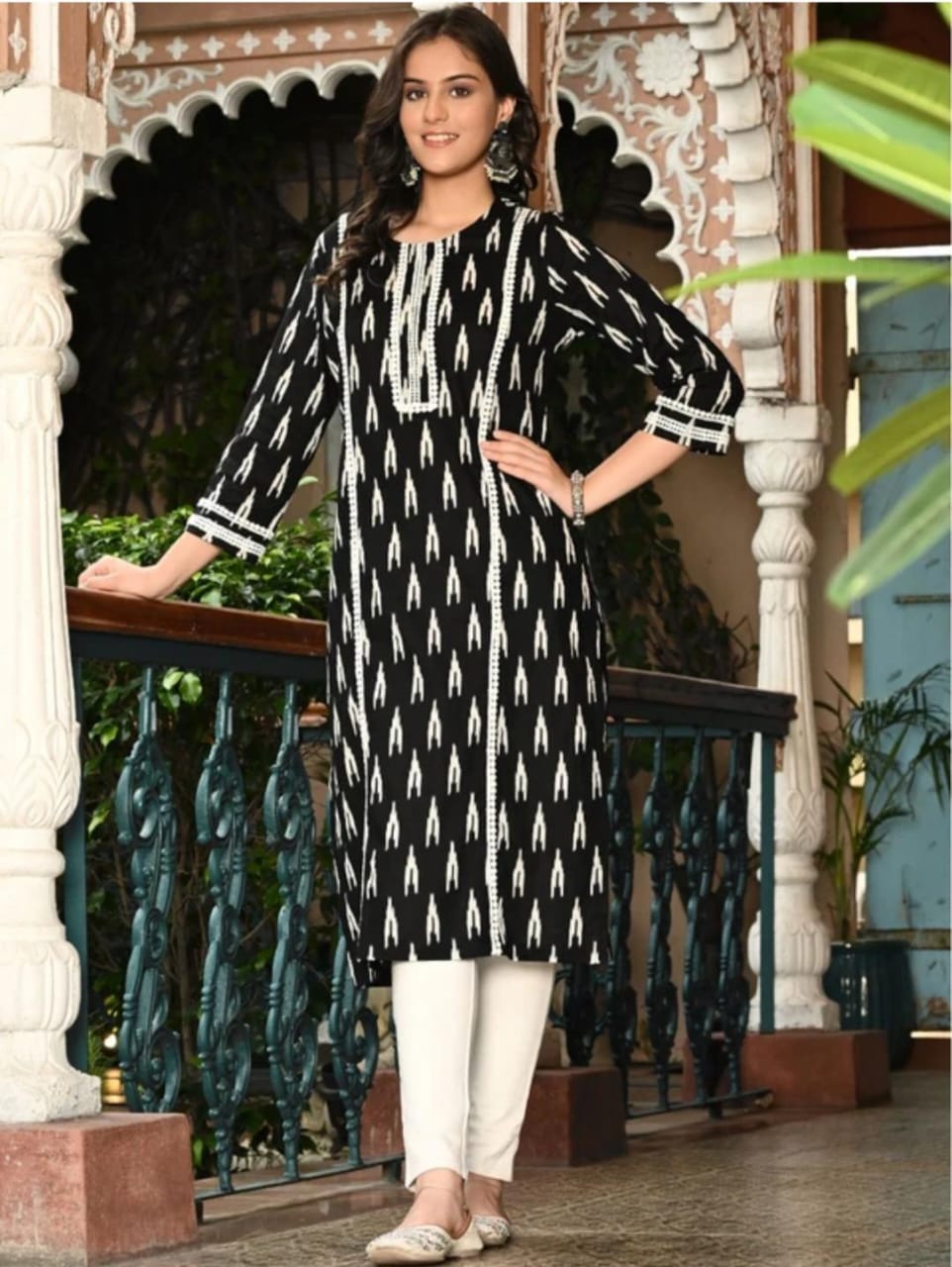 Printed cotton Straight Kurta