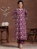 Pure Cotton Floral Kurta Pant Set