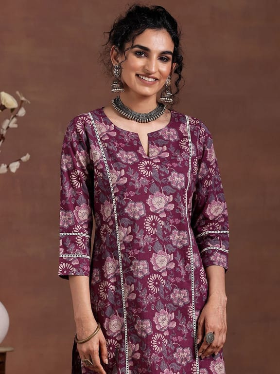 Pure Cotton Floral Kurta Pant Set