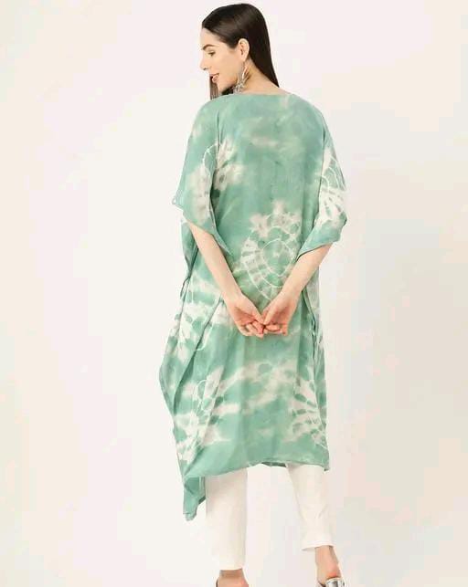 Aishani Graceful Crepe Kurti Eton Blue