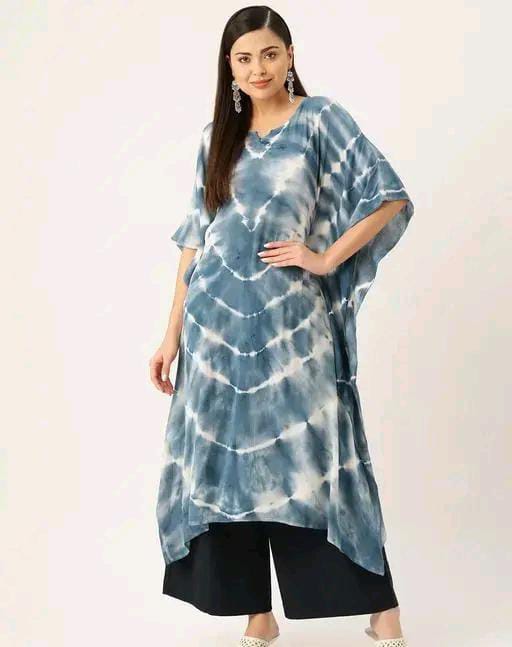 Aishani Graceful Crepe Kurti Steel Teal