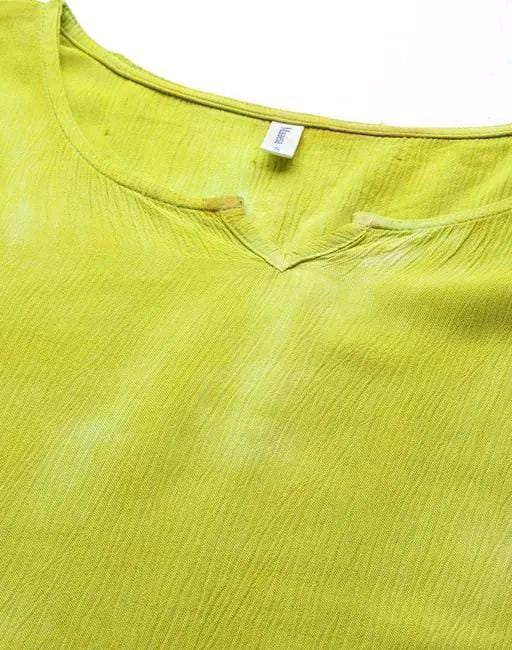 Aishani Graceful Crepe Kurti Chinese Green