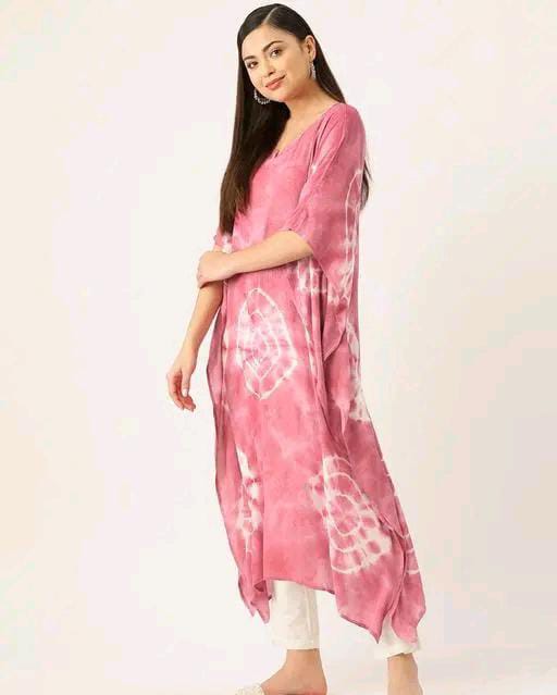 Aishani Graceful Crepe Kurti Ruddy Pink