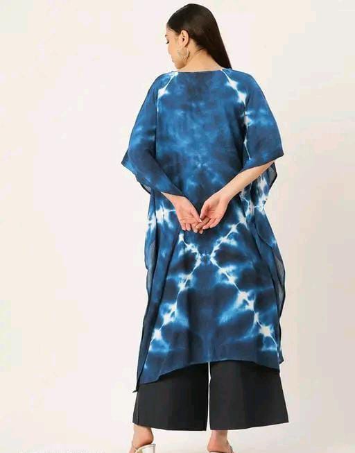 Aishani Graceful Crepe Kurti Prussian Blue X