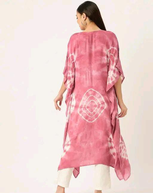 Aishani Graceful Crepe Kurti Ruddy Pink