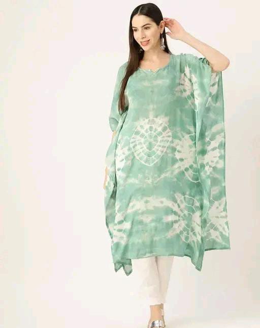 Aishani Graceful Crepe Kurti Eton Blue