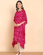 Aishani Graceful Crepe Kurti Rose Red