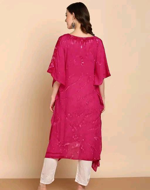 Aishani Graceful Crepe Kurti Rose Red