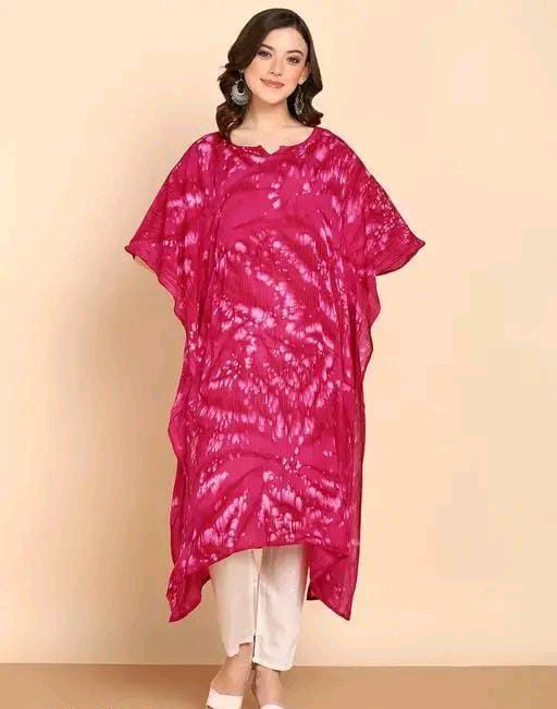 Aishani Graceful Crepe Kurti Rose Red