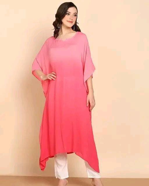 Aishani Graceful Crepe Kurti Amaranth Pink