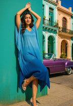 Aishani Graceful Crepe Kurti Teal Blue