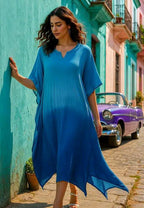 Aishani Graceful Crepe Kurti Teal Blue