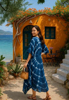 Aishani Graceful Crepe Kurti Prussian Blue