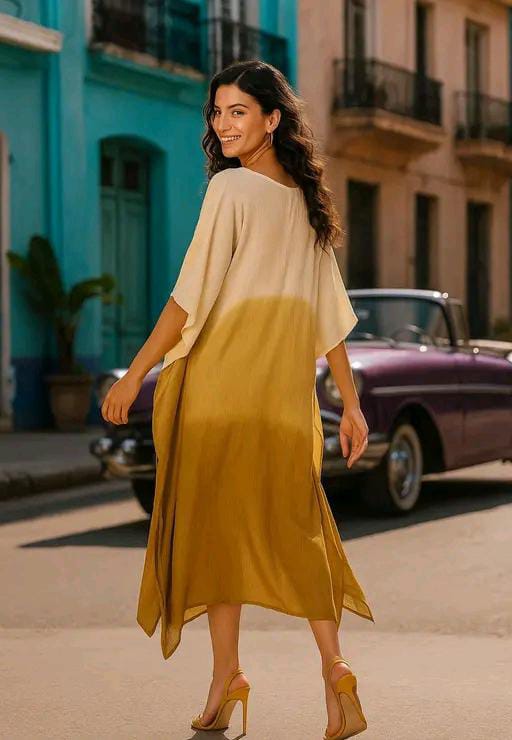 Aishani Graceful Crepe Kurti Light Brown