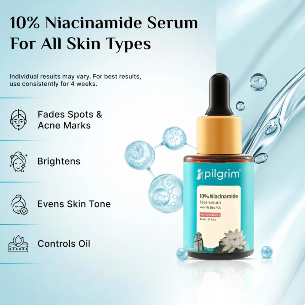 Pilgrim. 10% Niacinamide Face Serum For Acne Marks | 30ml | #PS189