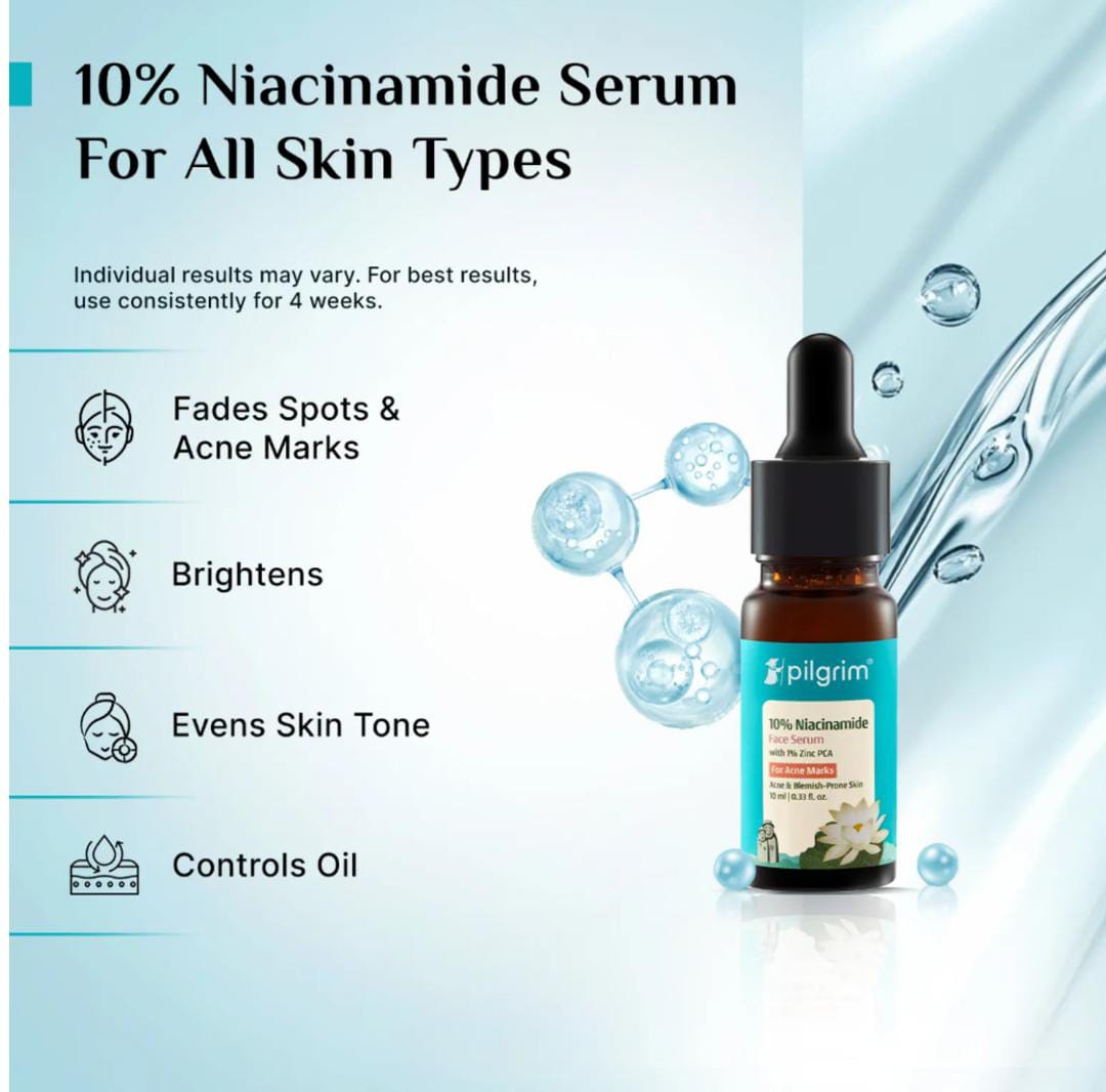 Pilgrim. 10% Niacinamide Face Serum For Acne Marks | 30ml | #PS189
