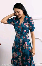 Women’s Fancy Classic Collar Printed Dress