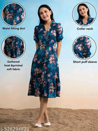 Women’s Fancy Classic Collar Printed Dress