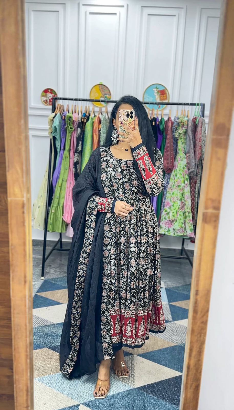 Kalamkari Gown Set – Elegance Redefined #190