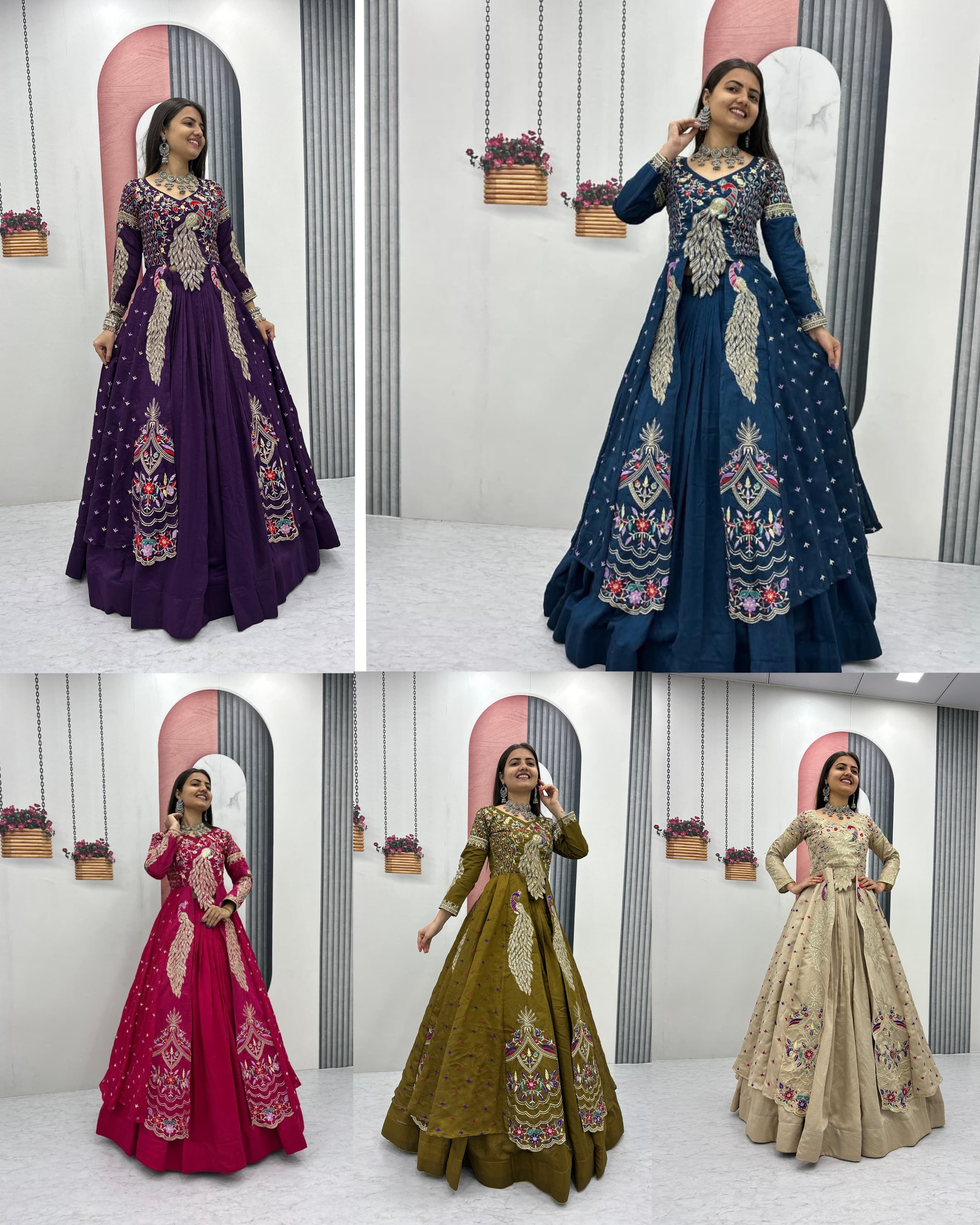 Crop Top with Shrug + Lehenga Set #203