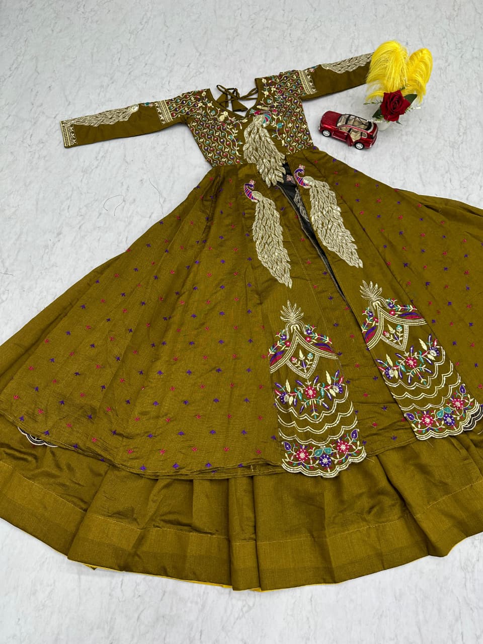 Crop Top with Shrug + Lehenga Set #203
