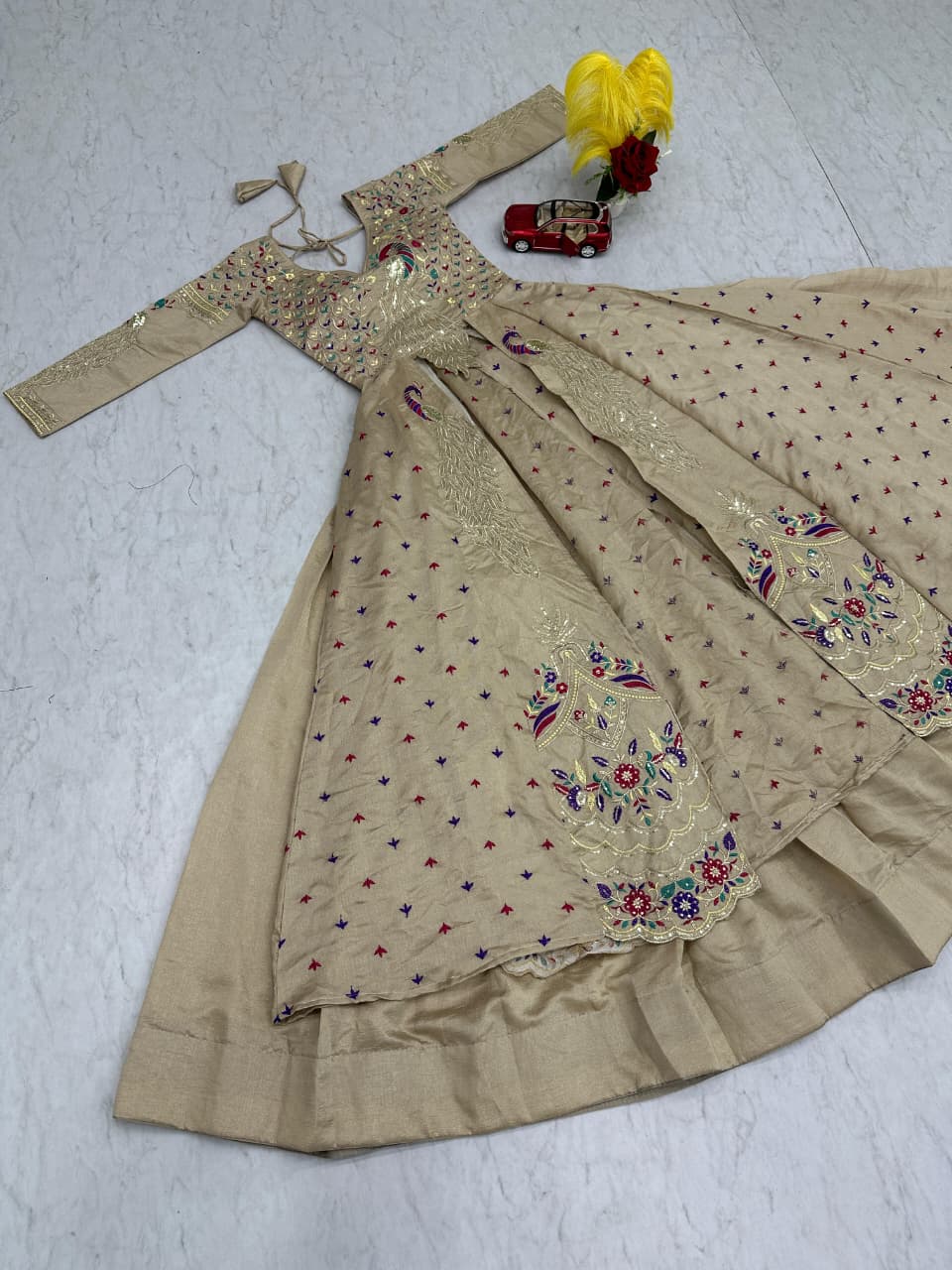Crop Top with Shrug + Lehenga Set #203