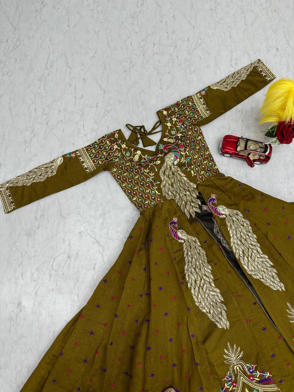 Crop Top with Shrug + Lehenga Set #203