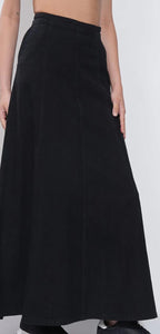 Blue Denim Flared Maxi Skirt #204