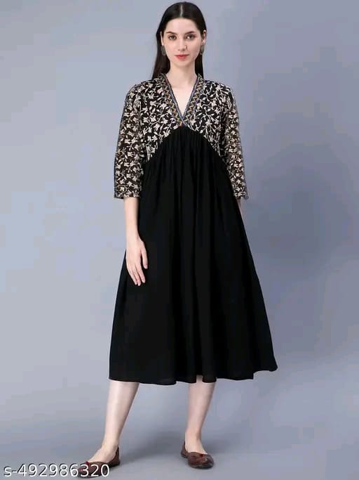 Aakarsha Voguish Embroidered Rayon Kurtis #207