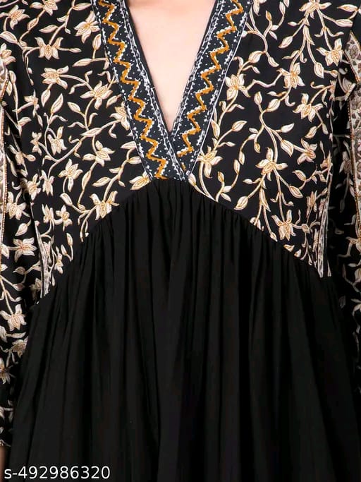 Aakarsha Voguish Embroidered Rayon Kurtis #207