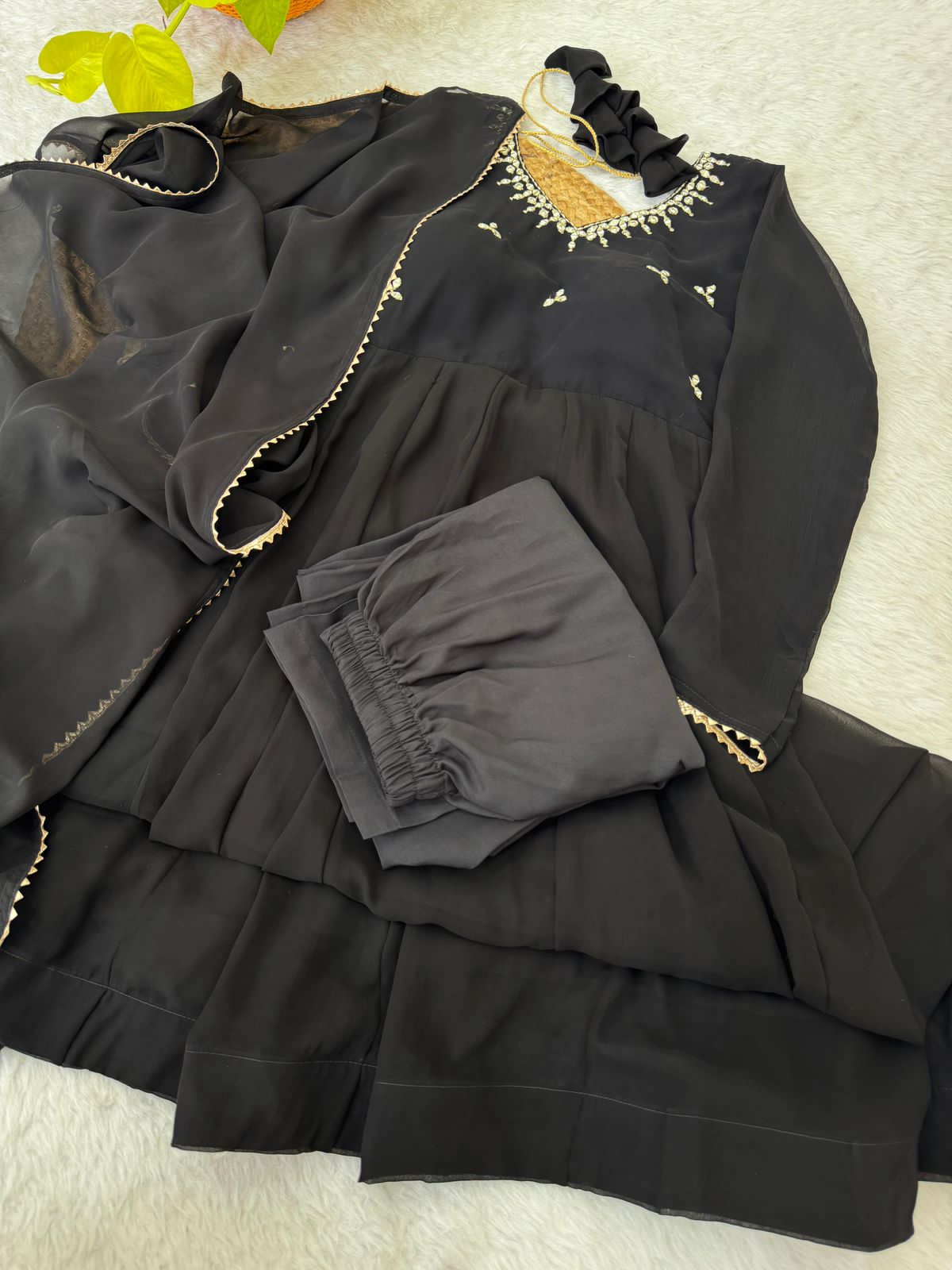 New Designer Party Top + Palazzo & Dupatta Set #218