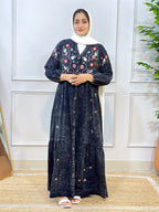 Stylish Modesty Imported Denim Embroidery Gown #223