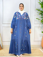 Stylish Modesty Imported Denim Embroidery Gown #223