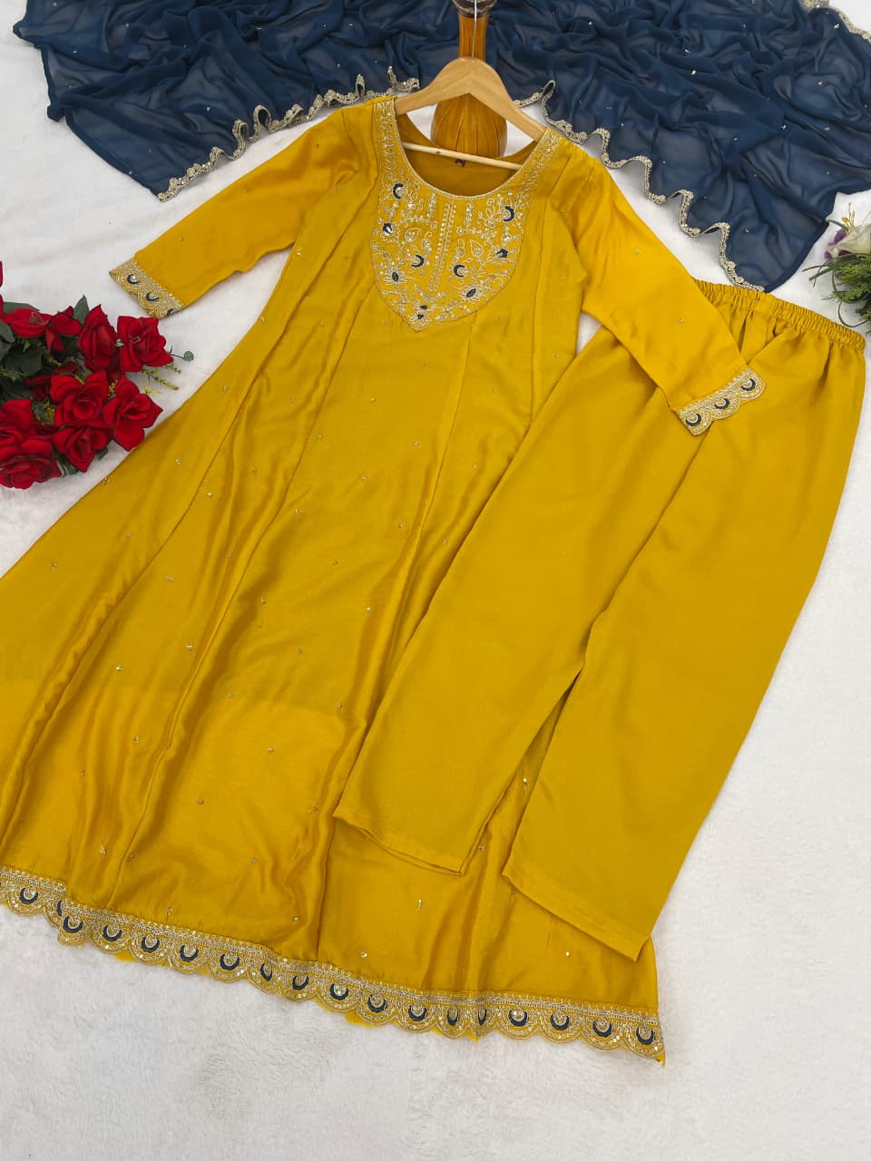 Premium Anarkali Kurti Pant Set with Dupatta #228