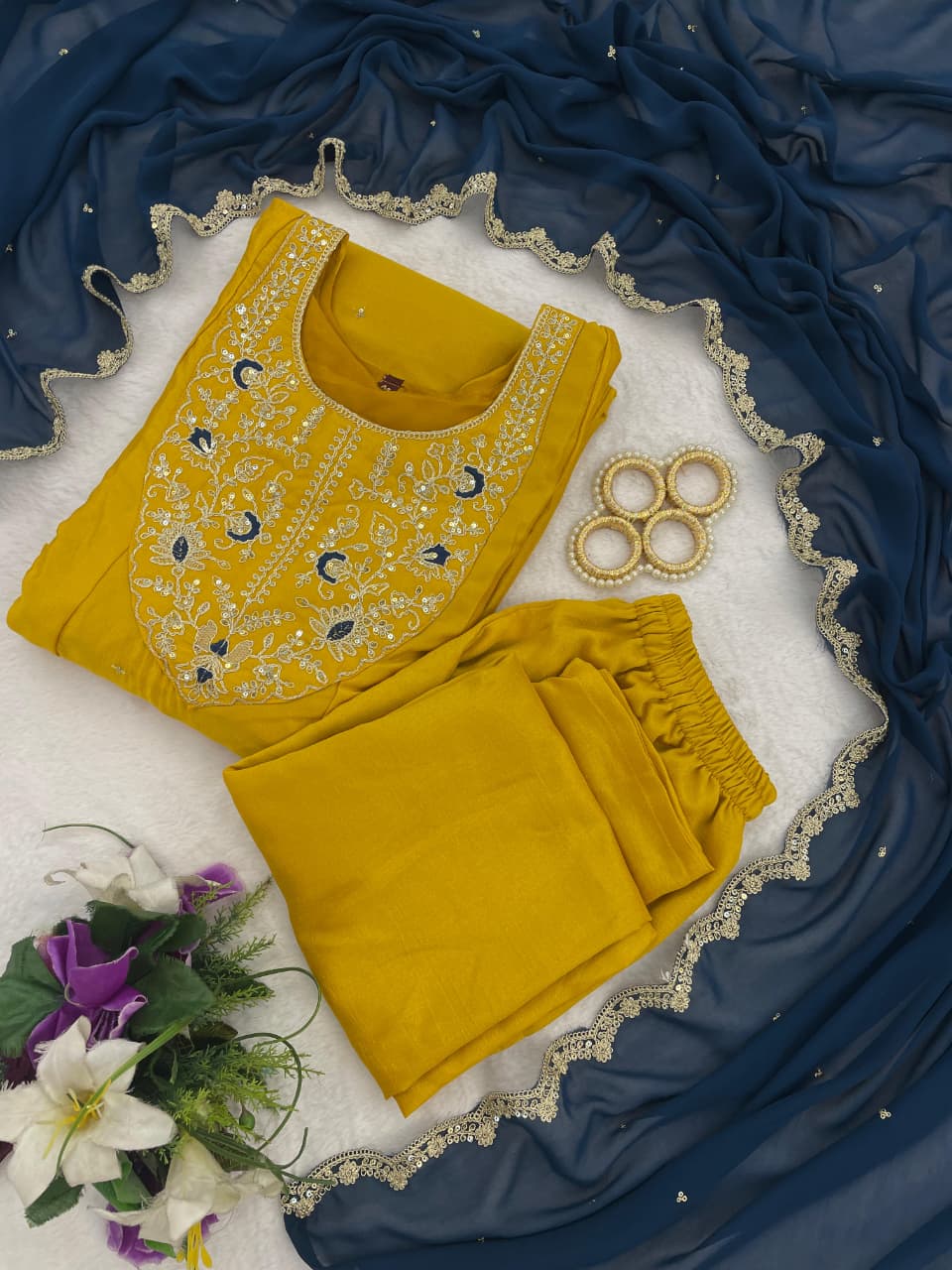 Premium Anarkali Kurti Pant Set with Dupatta #228