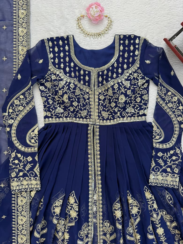 Designer Anarkali Kurta • Pant • Dupatta Set #229