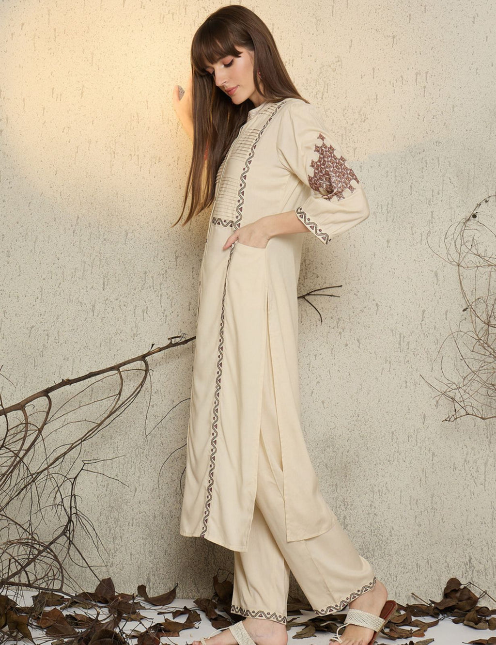 Embroidered Kurta Palazzo Set #233