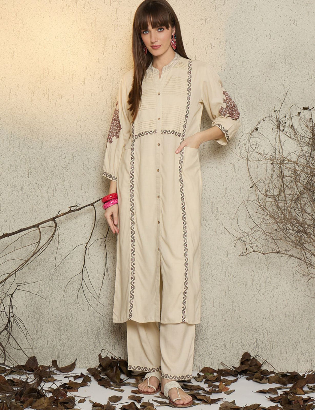 Embroidered Kurta Palazzo Set #233