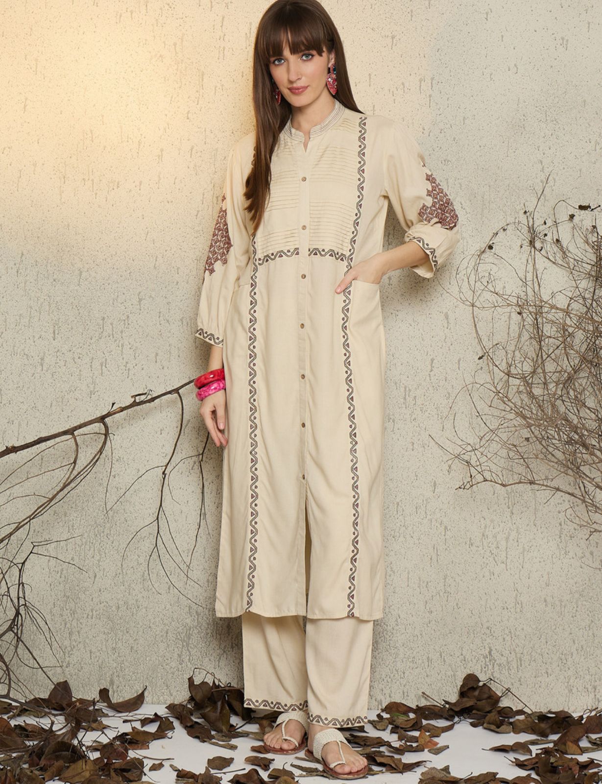 Embroidered Kurta Palazzo Set #233