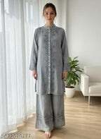 Cotton Embroidered Kurti With Bottomwear #240