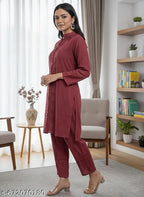 Cotton Embroidered Kurti With Bottomwear #240